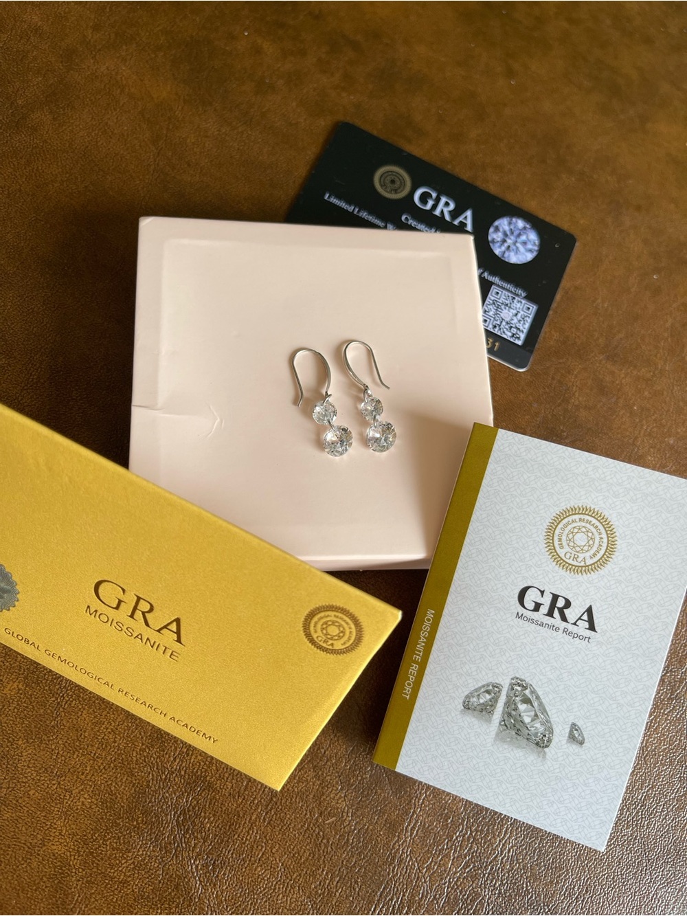 Beautiful GRA moissanite earrings